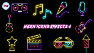 GREEN SCREEN NEON ICONS EFFECTS 4