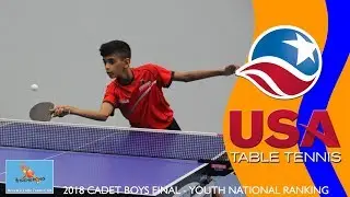 2018 US Youth National Ranking Tournament - Cadet Boy's Singles Final (Ted Li vs. Sid Naresh)