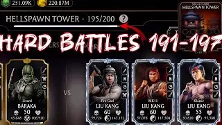 Hellspawn Tower Hard Battles 191-197 Fight + Reward MK Mobile