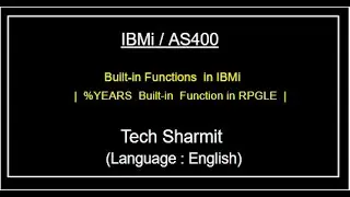 IBMi (AS400) %Years Built-in function | built in functions in rpgle | as400 for beginners in English