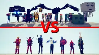 MINECRAFT Team vs MARVEL Team - Totally Accurate Battle Simulator TABS