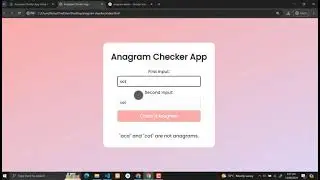 Anagram Checker App Using HTML, CSS and JavaScript with Source Code