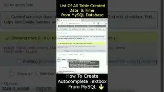 Get List Created date of tables from database #mysql