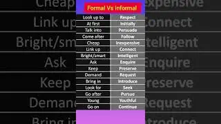 Informal Vs Formal English |Learn English🎂💐 