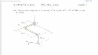 Statics - 3D Moment about an axis example 2