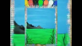 Easy nature 🏞️ poster colour painting 🎨🖌️ for beginners | (step - by - step) tutorial........
