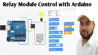 11 Relay Module Control with Arduino at TinkerCad Simulation in Hindi || Block Coding