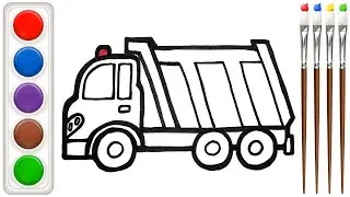 How to draw a  construction truck step by step