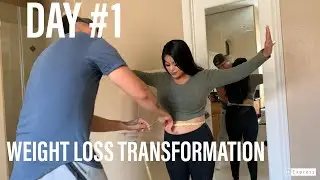 WEIGHTLOSS TRANSFORMATION / DAY #1 (3 MONTH PROCESS) / BEGINNER WORKOUTS