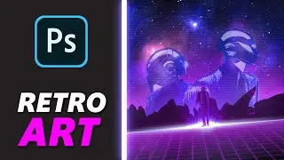 How to make Retro Art in Photoshop | Making Daft Punk Tribute Poster | Synthwave 80's Vibes