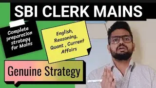 Master Strategy for SBI CLERK MAINS  