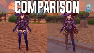 Original Mona And New Outfit Mona Comparison (Genshin Impact 2.4)