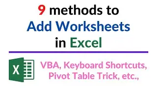 9 different Methods to Add New Worksheets in Excel