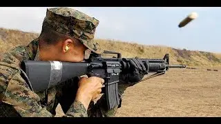 Training of young Marines in shooting