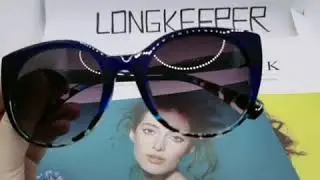 LongKeeper Luxury Cat Eye Sunglasses Women 2021 Oversized Gradient Glasses Retro Blue Leopard Shades
