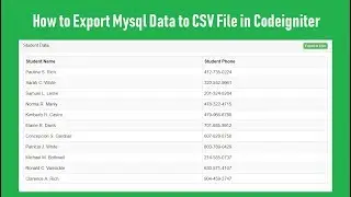 How to Export Mysql Data to CSV File in Codeigniter