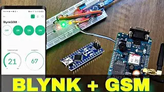 Blynk ioT with GSM  Module Controls 4 LED Read DHT Sensor