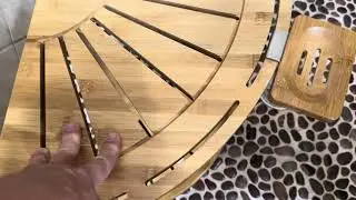 Bamboo Shower Stool for Inside Shower Assemble