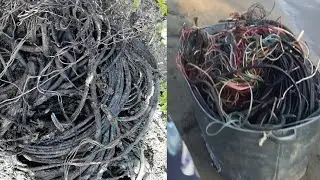 Серия 1 сдачи металлолома с гаража МЕДЬ. Обжигаю медные провода. Продажа металла. Правильно обжечь