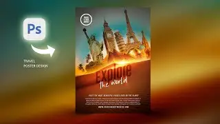 Photoshop Tutorial: Travel Advertising Flyer | Poster Design