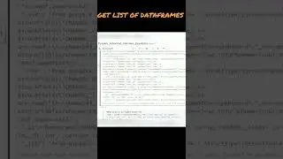 Get list of dataframes in pyspark #pyspark #databricks #lakehouse #spark #dataframe