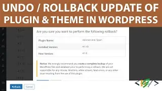 How to Rollback Undo a WordPress Theme or Plugin to a Previous Version