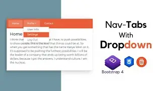 Tabs With Dropdown in Bootstrap | How  to create Tab menu Using Html , Css Bootstrap