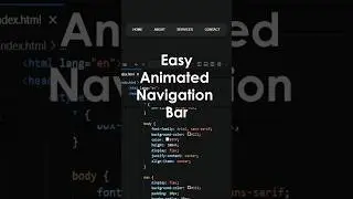 Stunning Animated Navigation Bar with Smooth Hover Effects Using HTML & CSS | #shorts #cssanimation