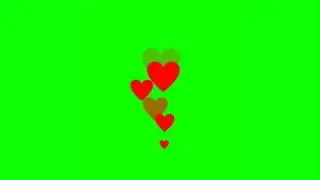 Flying Heart in Green screen | No copyright Green screen | Heart | Dil