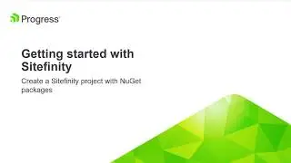 Create a Sitefinity Project with NuGet Packages