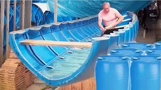 Building a Boat with Plastic Barrels and Wood in the House | by 