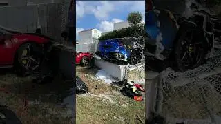 2 Ferrari crashing at the same time, Ferrari F12 burnt down