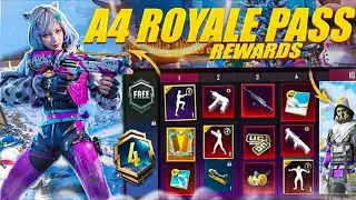 A4 Royal Pass 1 to 100 Rp Rewards | Upgradable Gun Skin | Mythic Outfit | Donkey Cart Vechle PUBGM