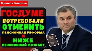 🔴 Срочные новости! Госдума требует отменить пенсионную реформу и вернуть прежний пенсионный возраст