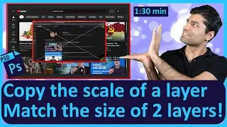 How to copy the scale of a layer in Photoshop