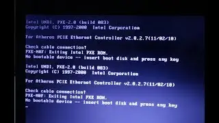 How to fix check cable connection! no bootable device detected