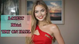 4k Red latest transparent try on haul | Try on haul | Micro-Bikini 2025 | Julie try on | See-through