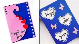2DIY New Year Greeting Card/Handmade Happy New year card making ideas 2022/How to make greeting card