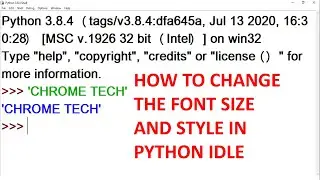 how to change font style and size in python | how to change font size in python | CHROME TECH