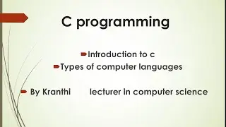 Types of computer languages | C programming tutorial | class 1 | lecture 1