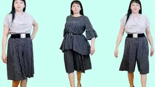 Как сшить Бермуды или шорты-юбку на любую фигуру без выкройки и без заморочек? Крой на ткани.