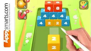 Stack and Add Blocks By 2's in Jelly 2048 3D Merge Cube Game Challenge ASMR style