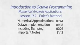 Octave Programming Lesson 17.2 - Euler's Method