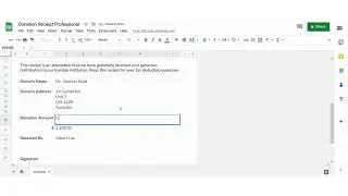 Google Sheets Donation Receipt Template for Non-Profits, Charities, Church and Schools