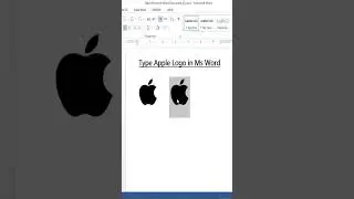 Apple symbol in ms word |Apple logo in ms word |#youtubeshorts