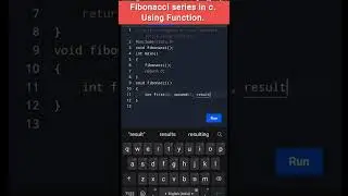 Fibonacci series using function in c. 
