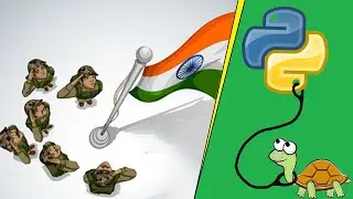Army Man Salute To National Flag Drawing in Python || Part 2 - With Source Code