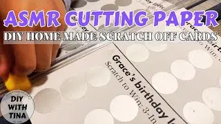 ASMR cutting paper (no talking) making home made DIY scratch off cards