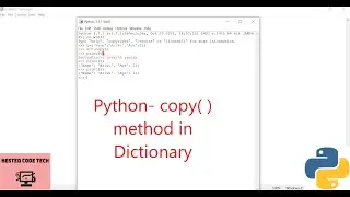 Python- copy( ) method in Dictionary