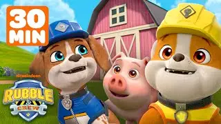 Rubble Has a Pig Party at the Farm! w/ Wheeler, Mix | 30 Minute Compilation | Rubble & Crew